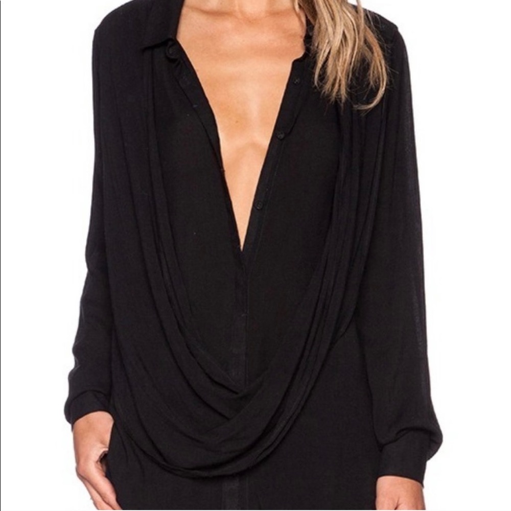 NICHOLAS K black button up shirt